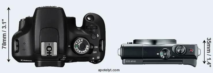 Compare 1200D versus M100 top