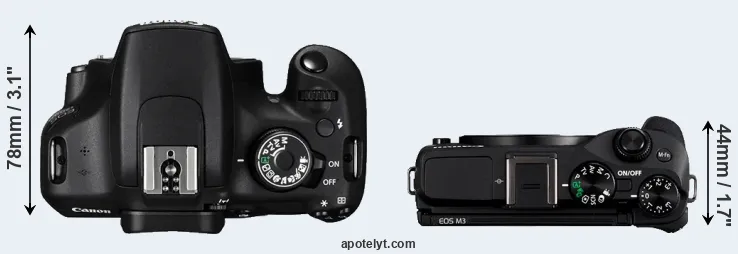 Compare 1200D versus M3 top