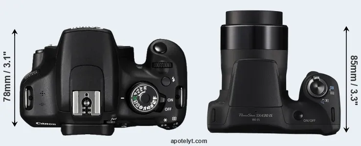 Compare 1200D versus SX430 top