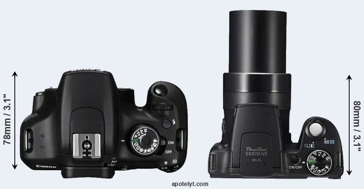 Compare 1200D versus SX510 top
