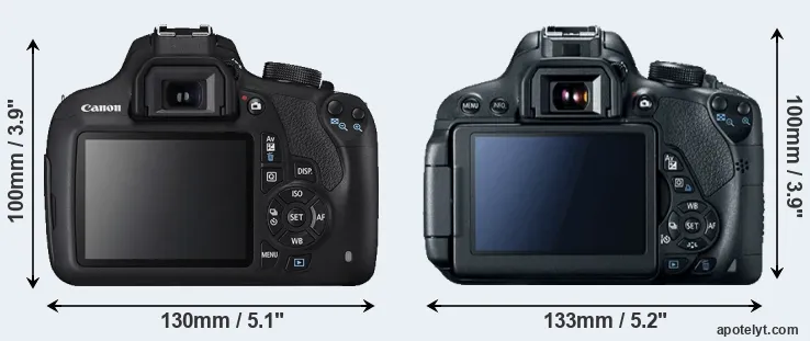Comparison 1200D or T5i rear