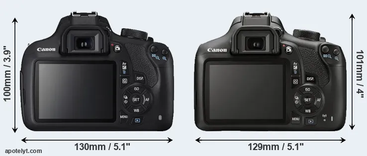 Comparison 1200D or T6 rear