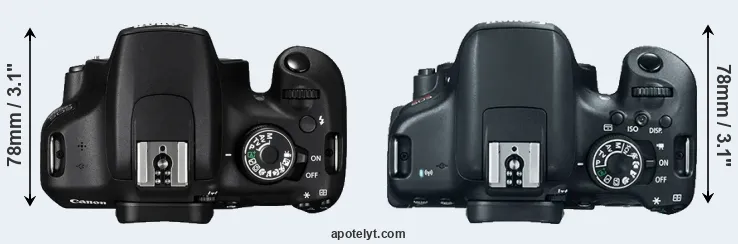 Compare 1200D versus T6i top