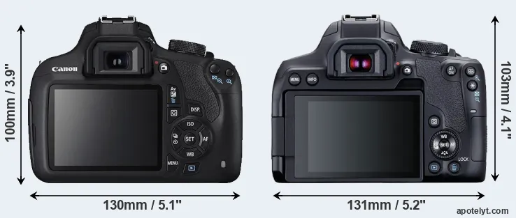 Comparison 1200D or T8i rear