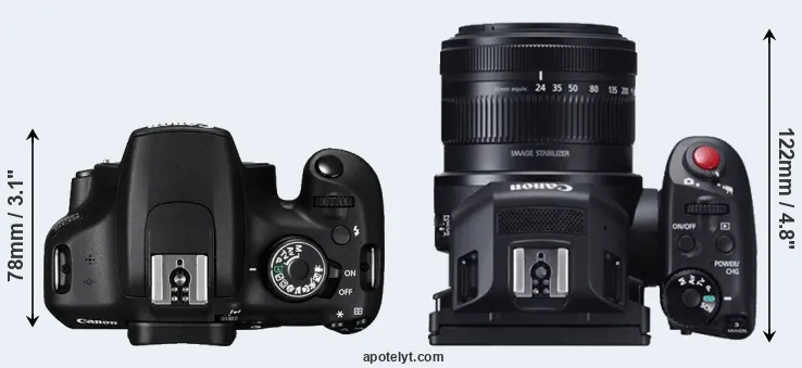 Compare 1200D versus XC10 top