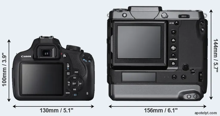 Comparison 1200D or GFX 100 rear