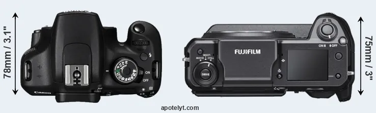 Compare 1200D versus GFX 100 top