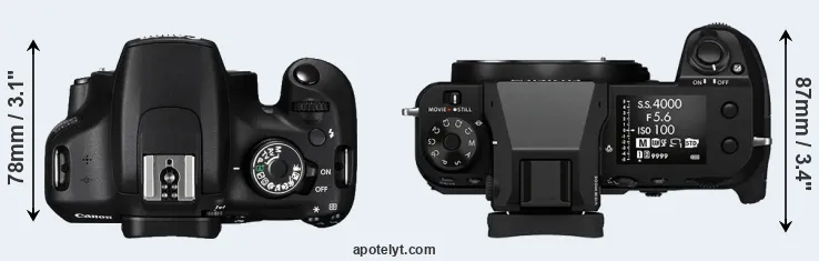Compare 1200D versus GFX 100S top