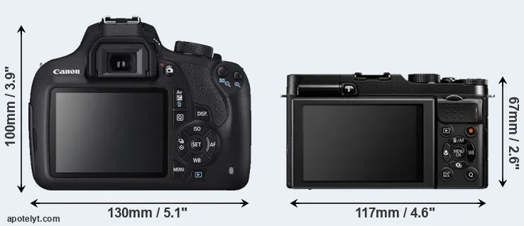 Comparison 1200D or X-A1 rear