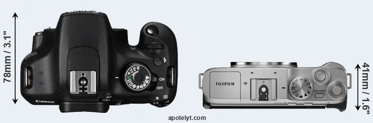 Compare 1200D versus X-A7 top