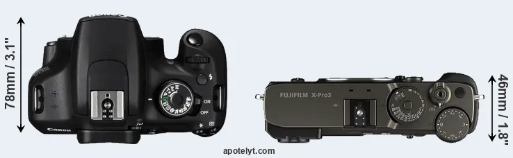 Compare 1200D versus X-Pro3 top