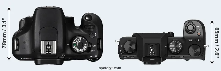 Compare 1200D versus X-S10 top