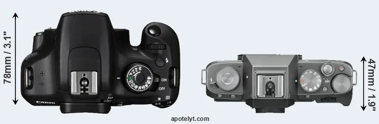Compare 1200D versus X-T100 top