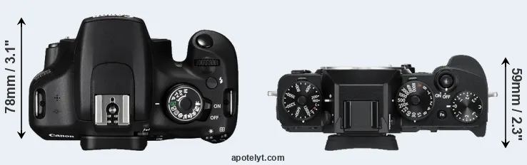 Compare 1200D versus X-T3 top