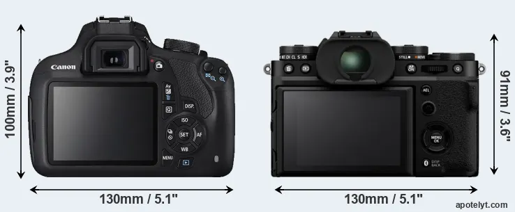 Comparison 1200D or X-T5 rear