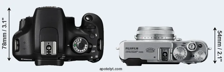 Compare 1200D versus X100 top