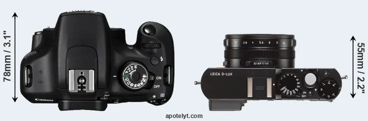 Compare 1200D versus D-LUX Typ 109 top