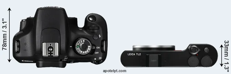 Compare 1200D versus TL2 top