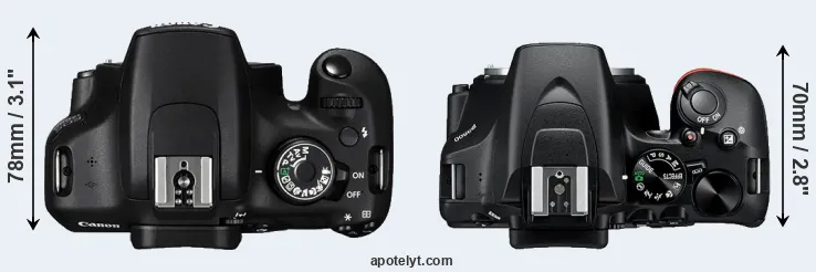 Compare 1200D versus D3500 top