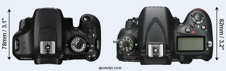 Compare 1200D versus D600 top