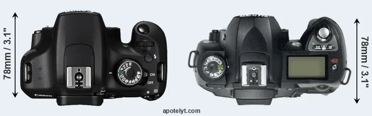 Compare 1200D versus D70 top