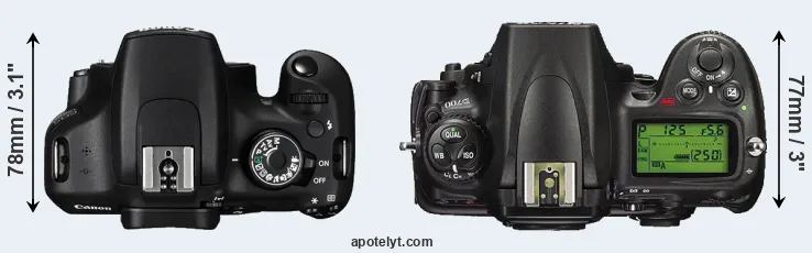 Compare 1200D versus D700 top