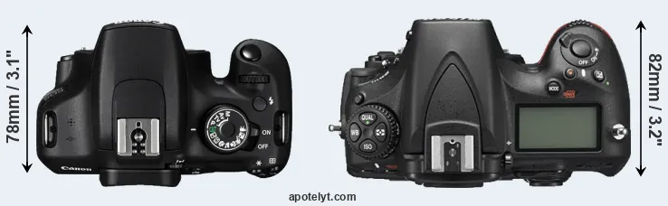 Compare 1200D versus D810 top