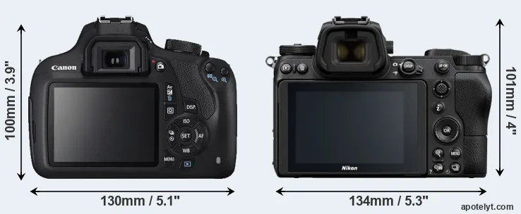 Comparison 1200D or Z6 rear