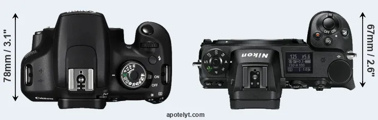Compare 1200D versus Z6 top