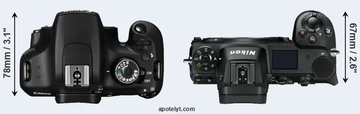 Compare 1200D versus Z7 top