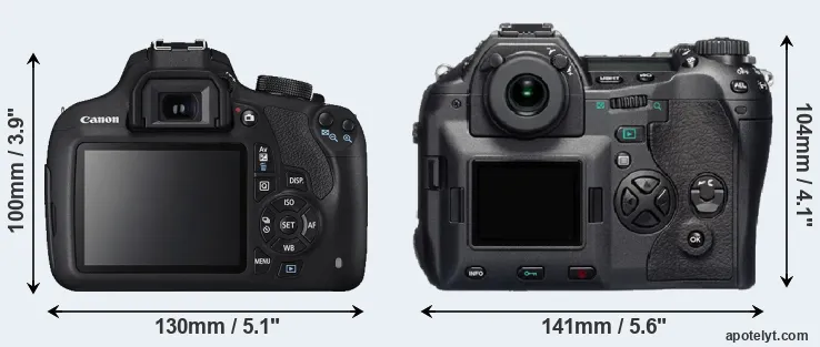 Comparison 1200D or E-1 rear