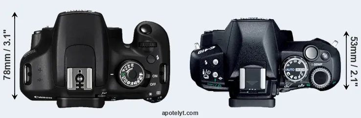 Compare 1200D versus E-410 top