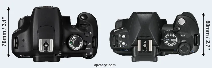 Compare 1200D versus E-520 top