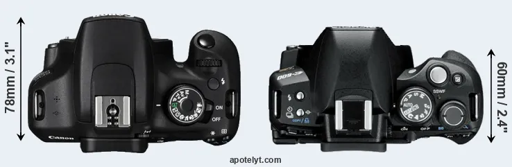 Compare 1200D versus E-600 top