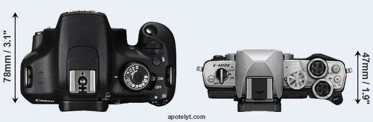 Compare 1200D versus E-M10 II top