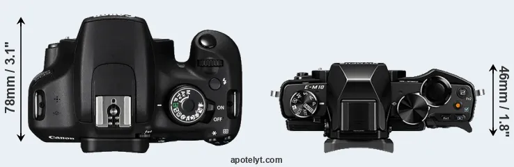 Compare 1200D versus E-M10 top