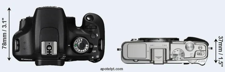 Compare 1200D versus E-P5 top