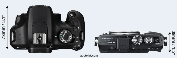 Compare 1200D versus E-PL7 top