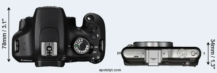 Compare 1200D versus E-PM1 top