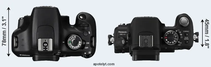 Compare 1200D versus G1 top