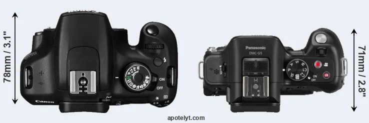Compare 1200D versus G5 top