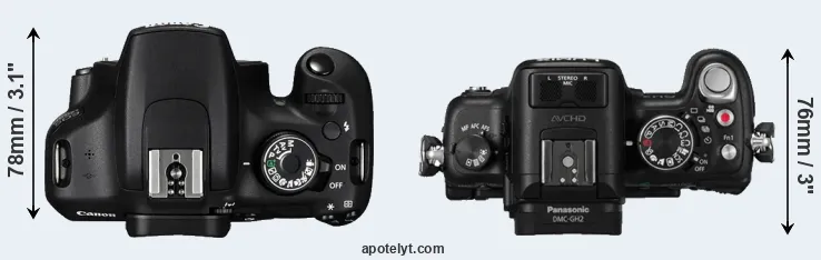 Compare 1200D versus GH2 top