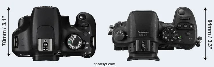Compare 1200D versus GH4 top