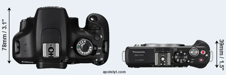 Compare 1200D versus GX1 top