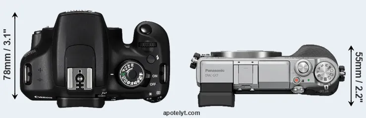Compare 1200D versus GX7 top