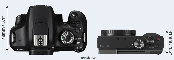 Compare 1200D versus TZ90 top