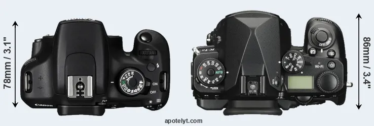 Compare 1200D versus K-1 II top