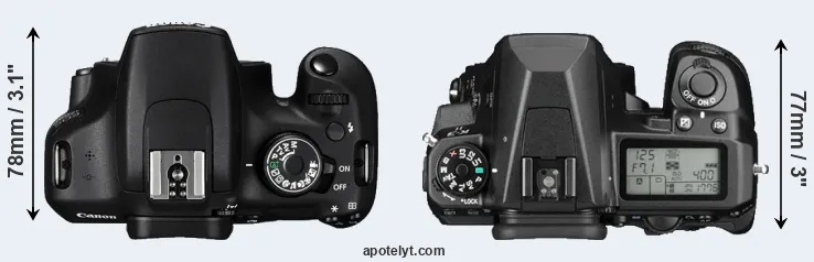 Compare 1200D versus K-3 II top