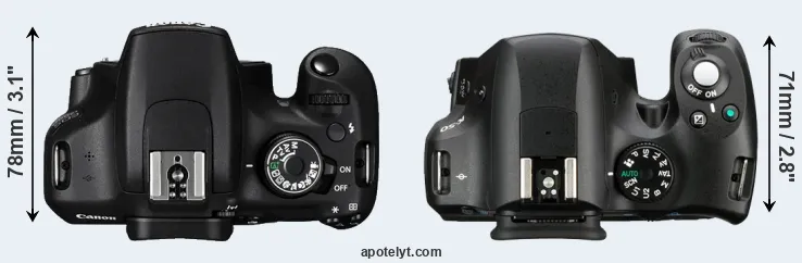 Compare 1200D versus K-50 top