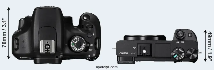 Compare 1200D versus A6300 top